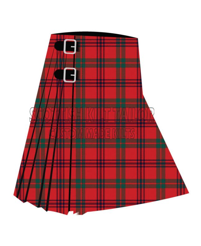 Auld Reekie Premium Tartan Kilt, Red color for Male