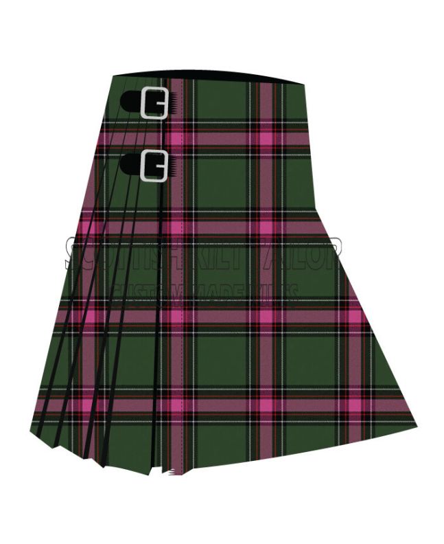 Aviemore Highland Premium Tartan Kilt, Green color for Male