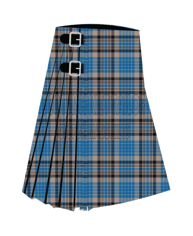 Balamory Premium Tartan Kilt, Blue color for Male