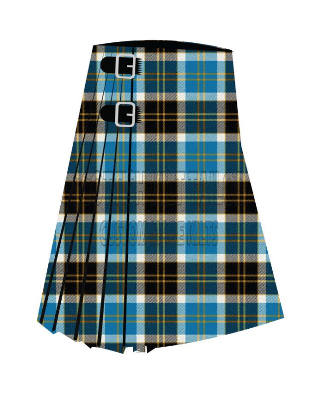 Bannockbane Blue One Premium Tartan Kilt, Blue color for Male