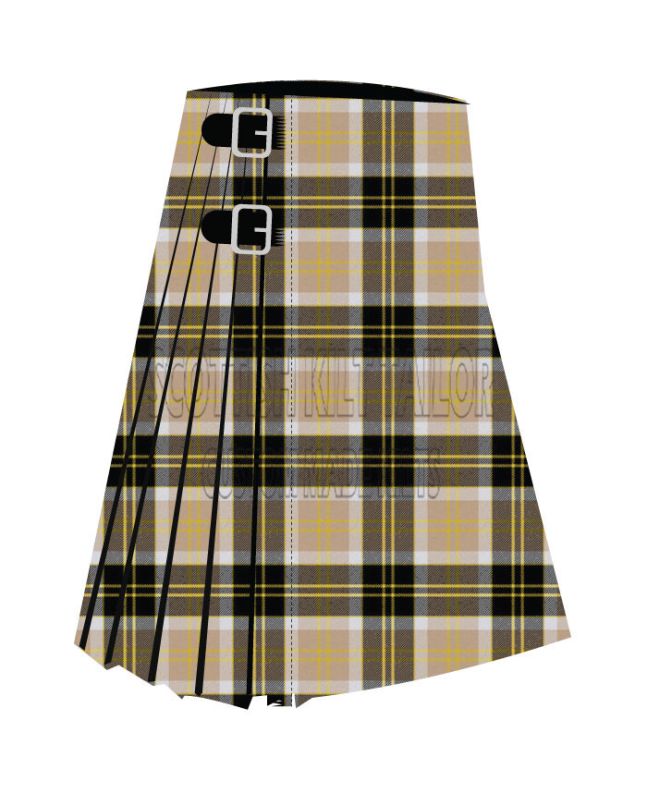 Bannockbane Light Tan Premium Tartan Kilt, Khaki color for Male