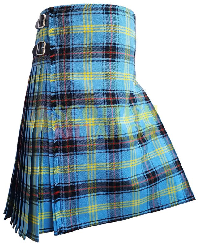 Bell of The Borders Tartan Kilt, Sky Blue color for Male