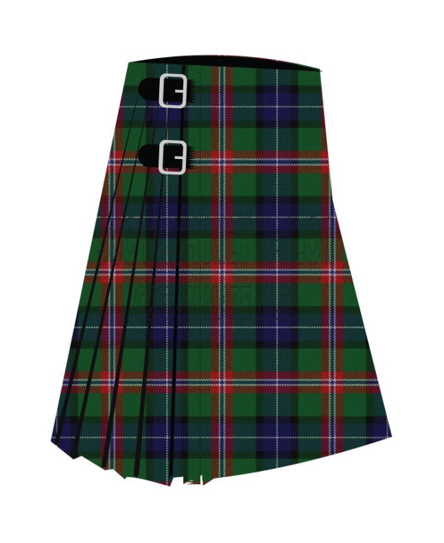 Bergen Scottish Premium Tartan Kilt, Green color for Male
