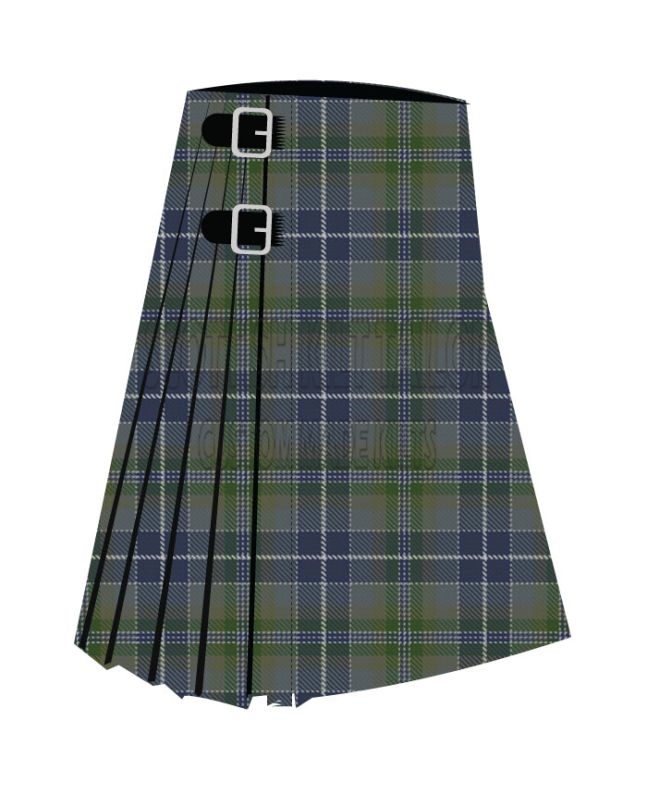 Bird Family Premium Tartan Kilt, Gray color for Male