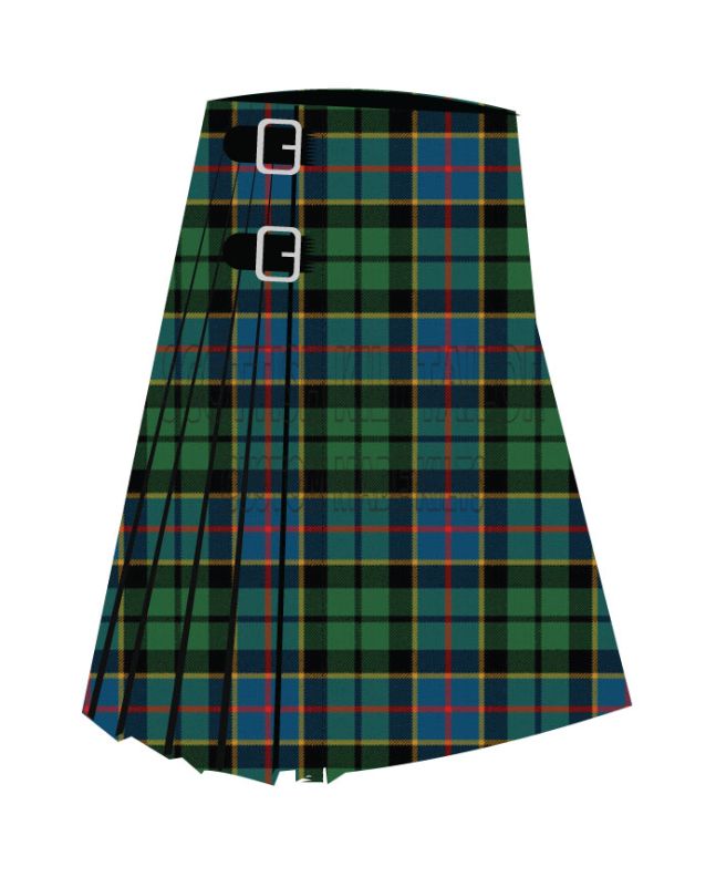 Birse Premium Tartan Kilt, Green color for Male