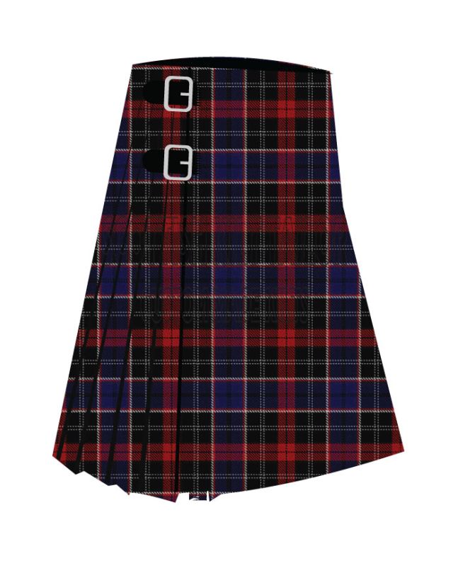 Bishop Premium Tartan Kilt, Black color for Male