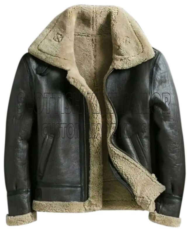 Black Sheep Skin Custom Made Real Leather Jacket for Sale