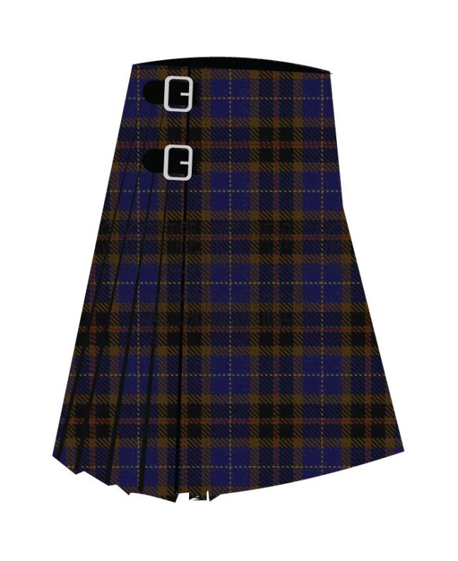 Bobby Jones Premium Tartan Kilt, Blue color for Male