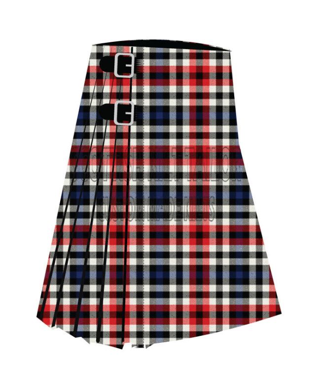 Border Bell Premium Tartan Kilt, Black color for Male