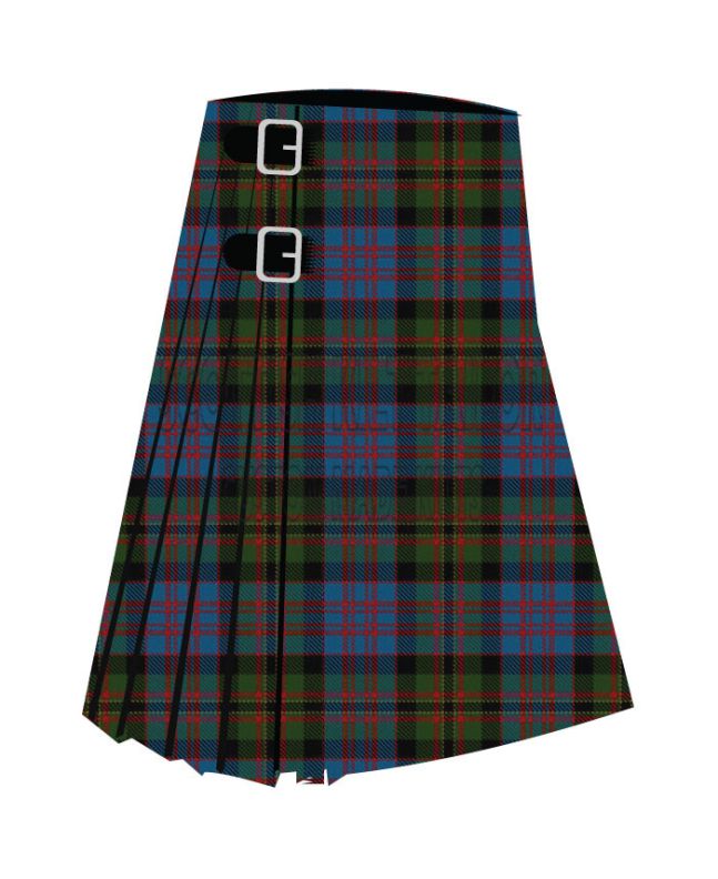 Bowie Black Premium Tartan Kilt, Black color for Male