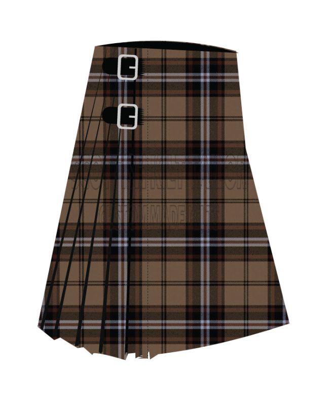 Braemar Premium Tarttan Kilt, Brown color for Male