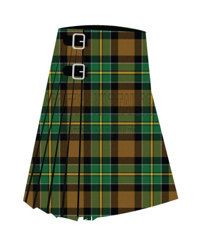 Brandon of Manitoba Premium Tartan Kilt, Green color for Male