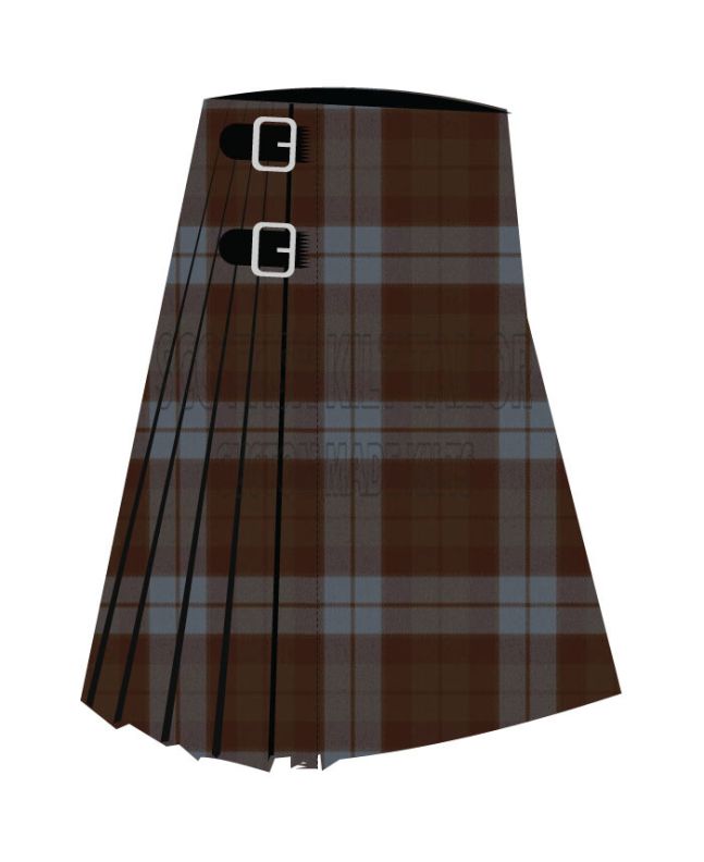 Brown Heather Premium Tartan Kilt, Brown color for Male