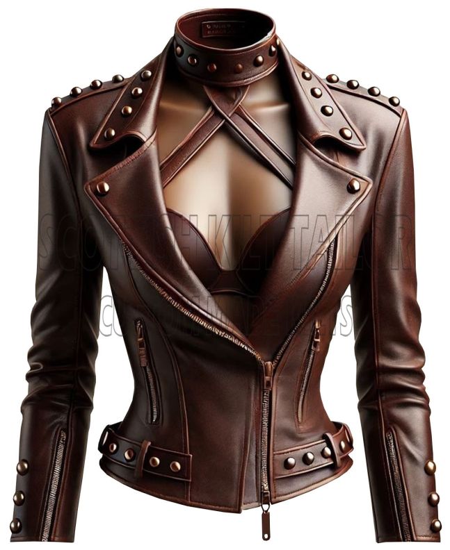Brown Leather Jacket For Women