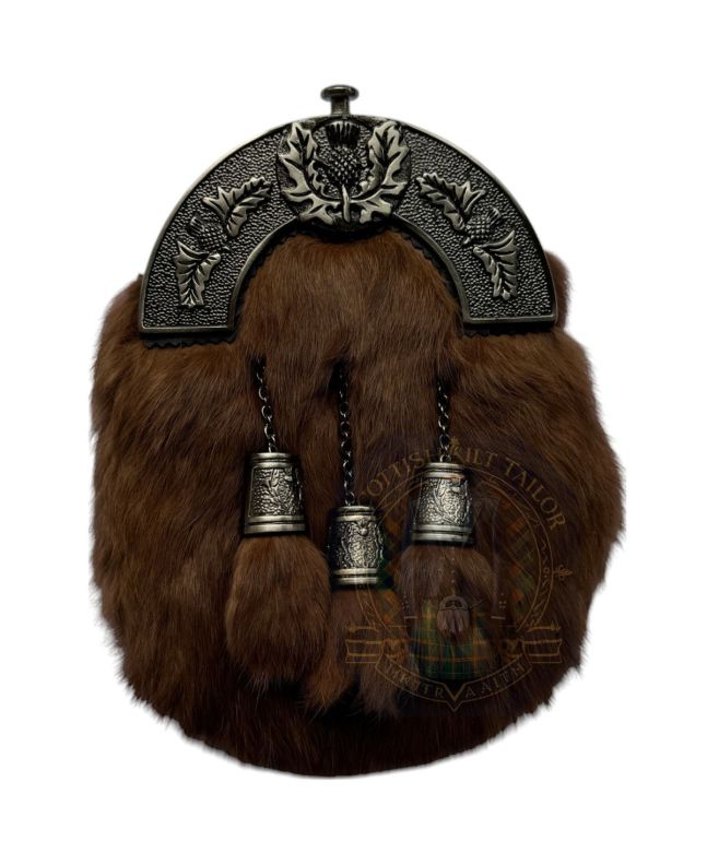 Brown Rabbit Fur Full Dress Kilt Sporran