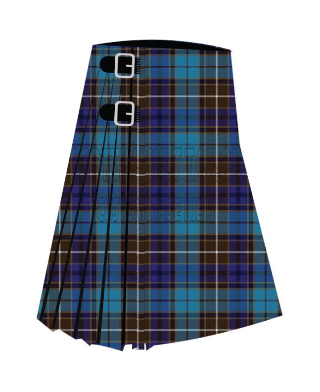 Buchanan Blue Premium Tartan Kilt, Blue color for Male