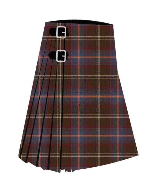 Buglass Premium Tartan Kilt, Brown color for Male