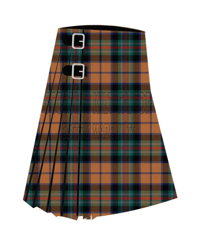 Burnfoot Premium Tartan Kilt, Brown color for Male