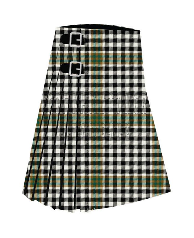 Burns Check Premium Tartan Kilt, White color for Male