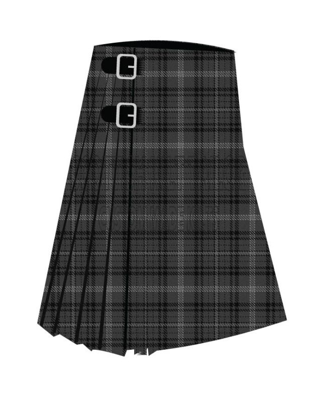 Bute Heather Grey Premium Tartan Kilt, Gray color for Male