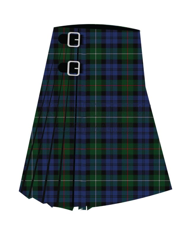 Campbell Red Premium Tartan Kilt, Green color for Male