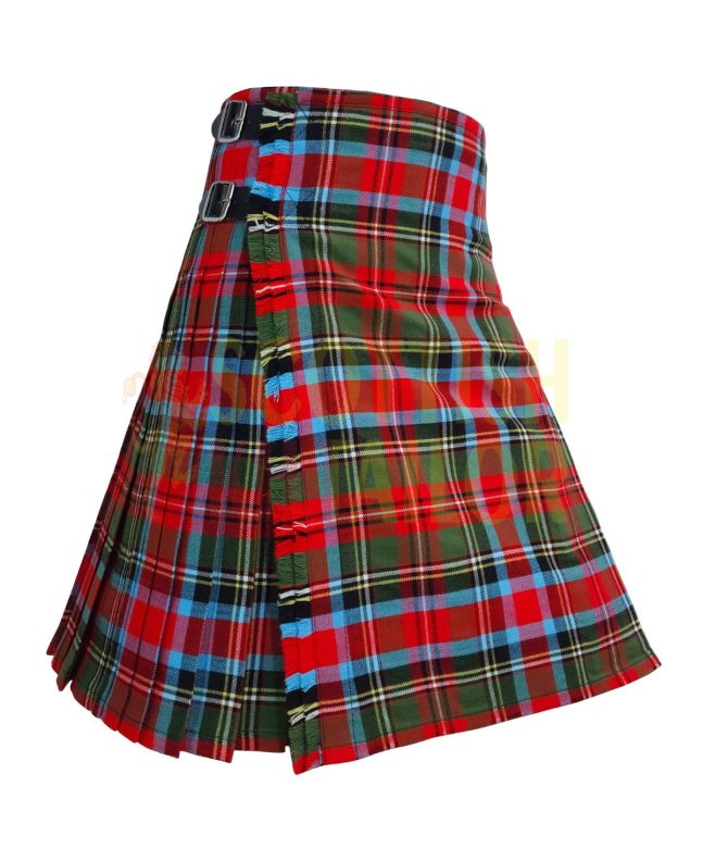 Carolina States Tartan Kilt, Red color for Male