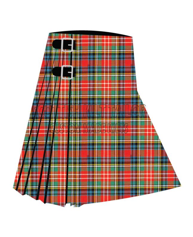 Christie Ancient Premium Tartan Kilt, Red color for Male