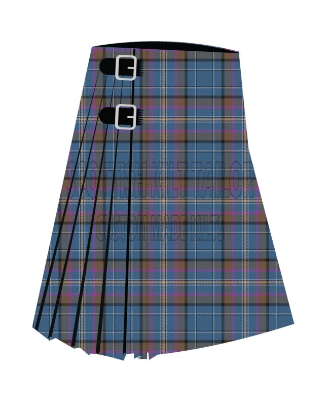 Cian of Ely Premium Tartan Kilt, Blue color for Male