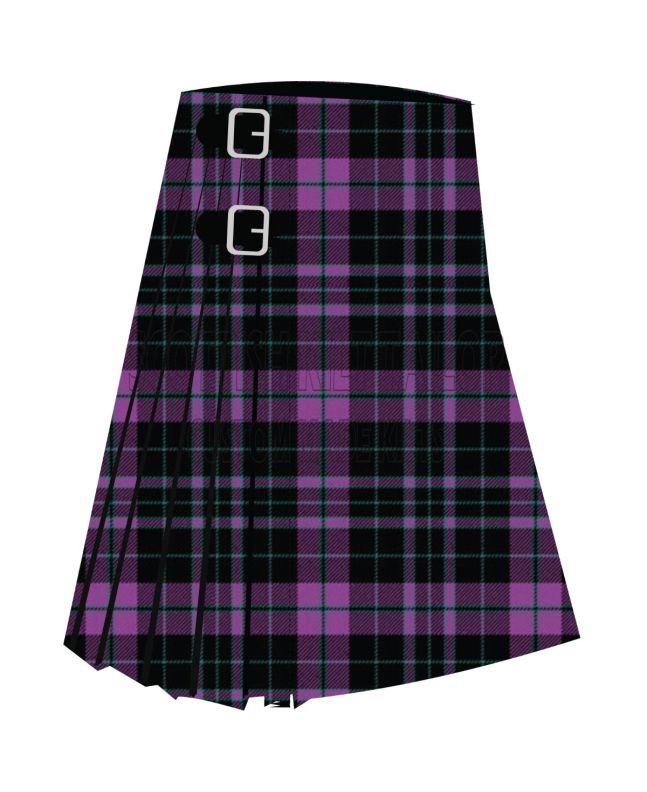 Clan Clergy Wilson s Premium Tartan Kilt, Purple color for Male