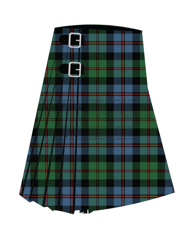 Clan Coarse Kilt Ancient Premium Tartan Kilt, Green color for Male