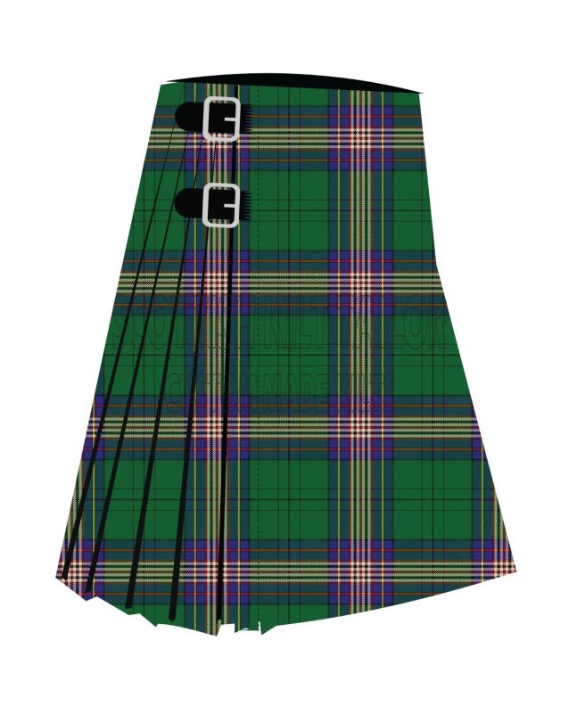 Clan Coigach Premium Tartan Kilt, Green color for Male