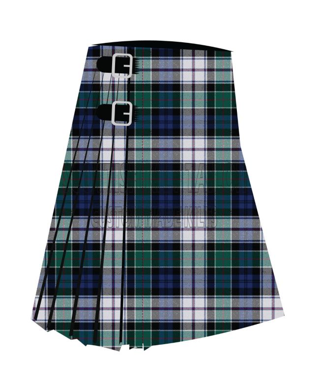 Clan Colquhoun Dress Premium Tartan Kilt, Green color for Male