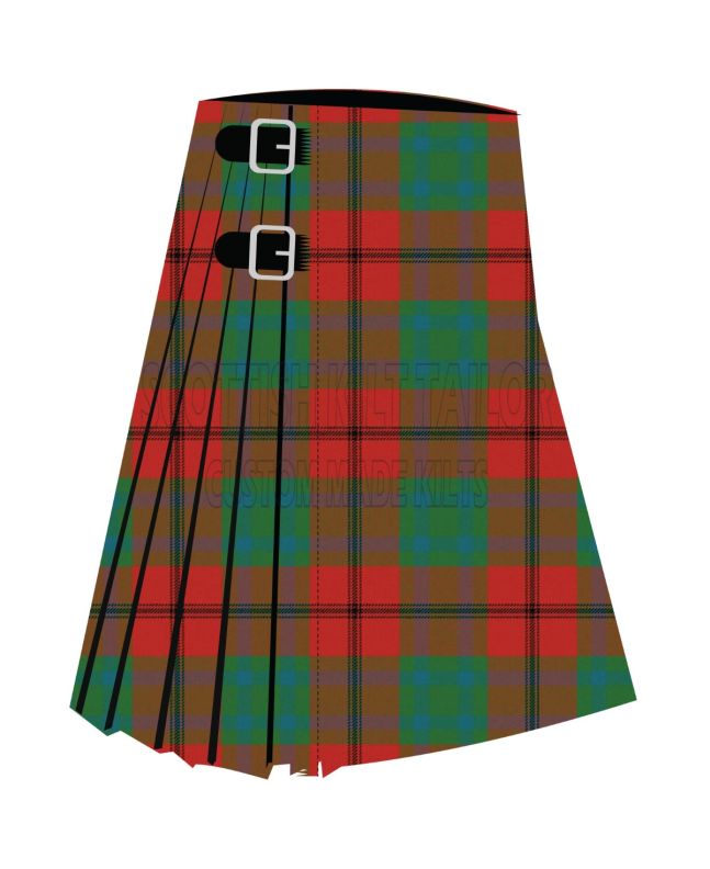 Clan Cook Ancient Premium Tartan Kilt, Green color for Male