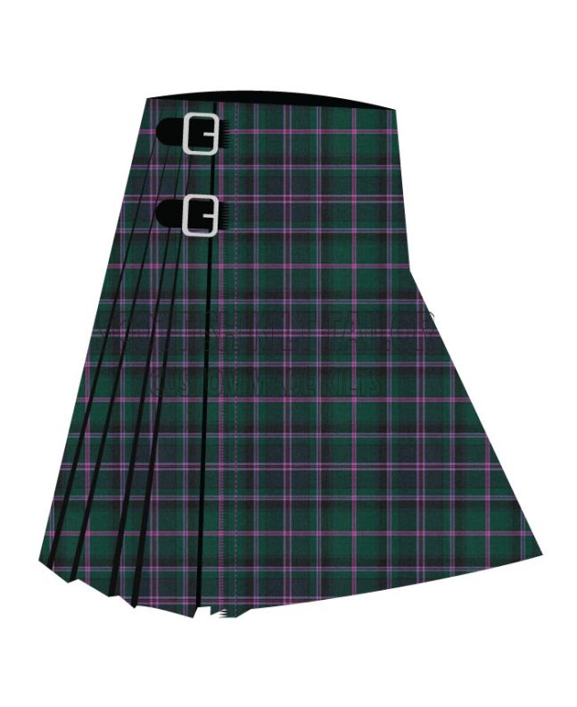 Cooper Modern Premium Tartan Kilt, Green color for Male