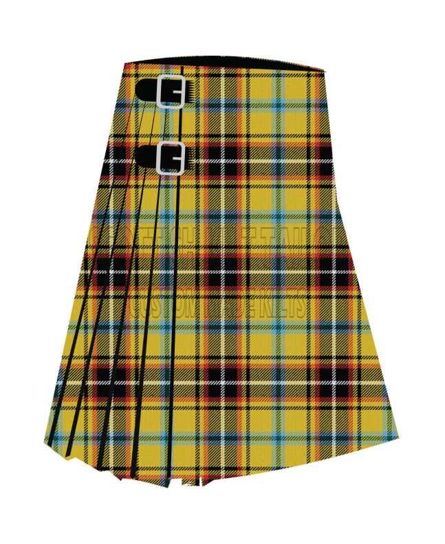 Clan Cornish Christophers Premium Tartan Kilt, Yellow color for Male