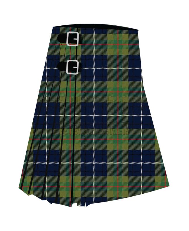 Clan Coulthard Premium Tartan Kilt, Green color for Male