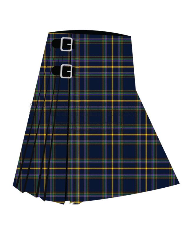 County Craven Modern Premium Tartan Kilt, Blue color for Male