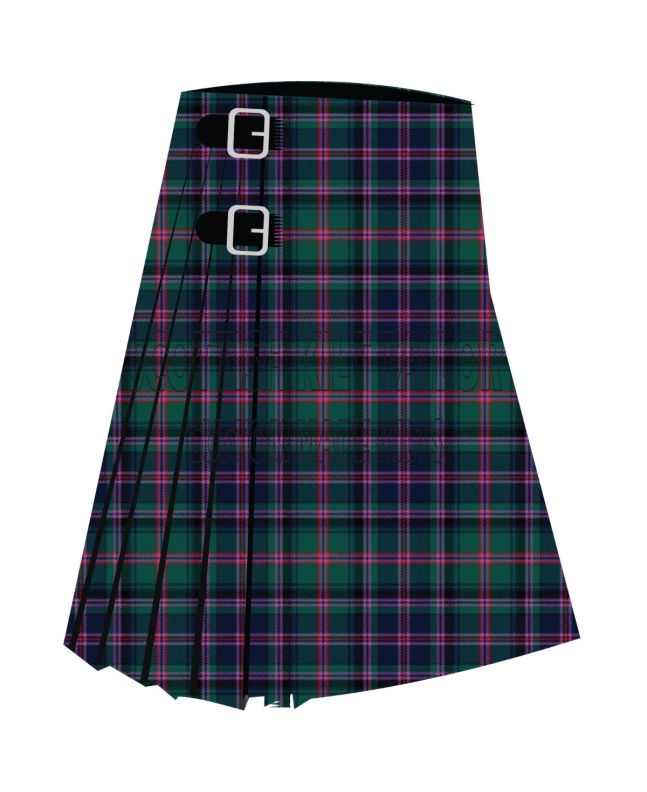 Clan Couper Modern Premium Tartan Kilt, Black color for Male