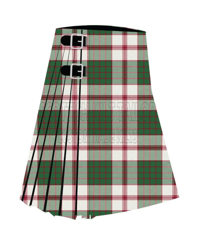 Clan Crawford Arisaid Premium Tartan Kilt, Green color for Male