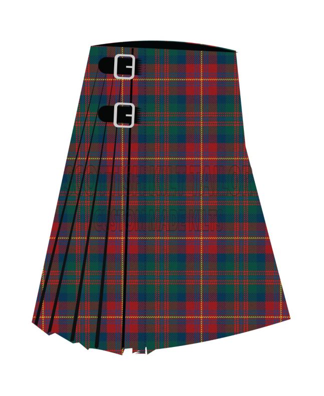 Clan Cuthill Modern Premium Tartan Kilt, Green color for Male