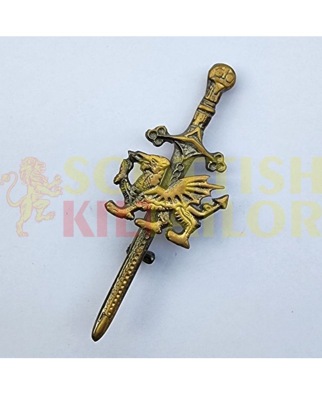 Dragon Badge Antique Kilt Pin, Antique color for Male