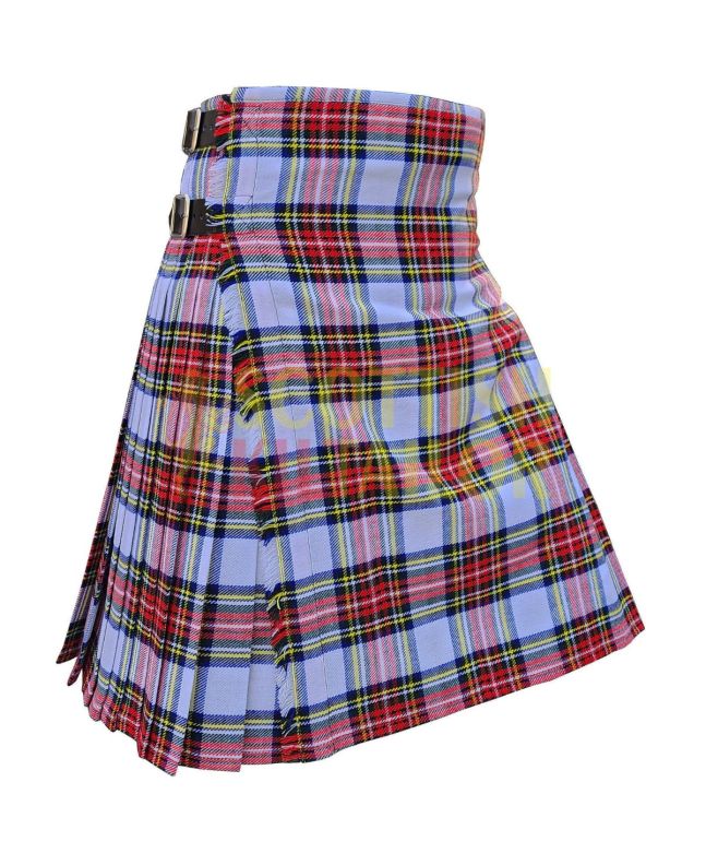 Dress Stewart Tartan Kilt, White color for Male