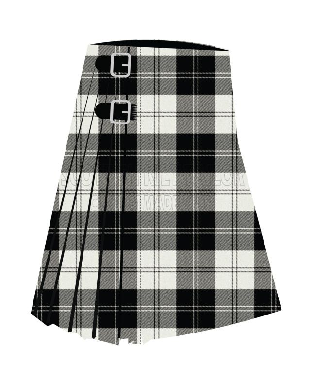 Clan Erskine Black & White Premium Tartan Kilt