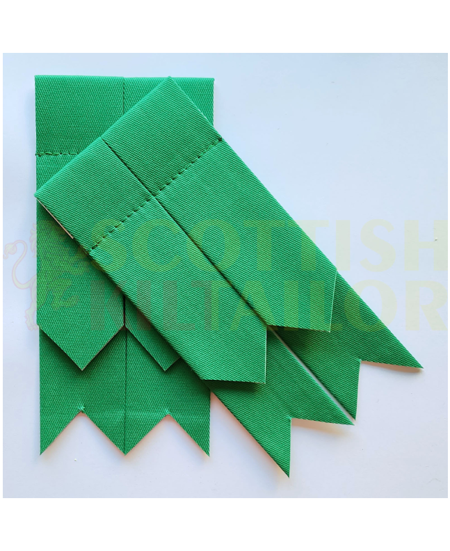 Green Cotton Kilt Flashes, Green color for Male