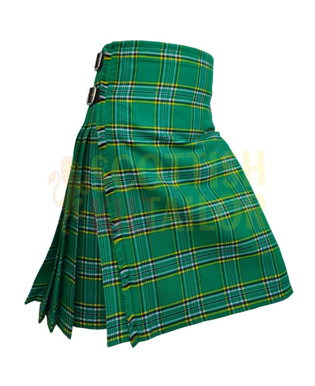 Irish National Tartan Kilt, Green color for Male