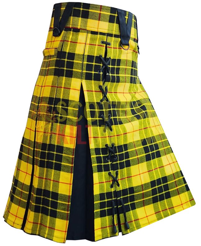 MacLeod of Lewis Tartan Hybrid Utility Kilt, Yellow color for Male