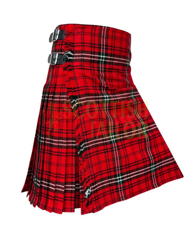 Morrison Red Modern Premium Tartan kilt, Red color for Male