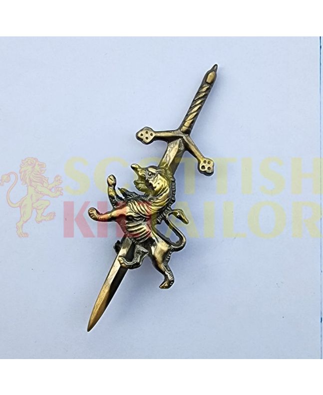 Rampat Lion Badge Antique Kilt Pin, Antique color for Male