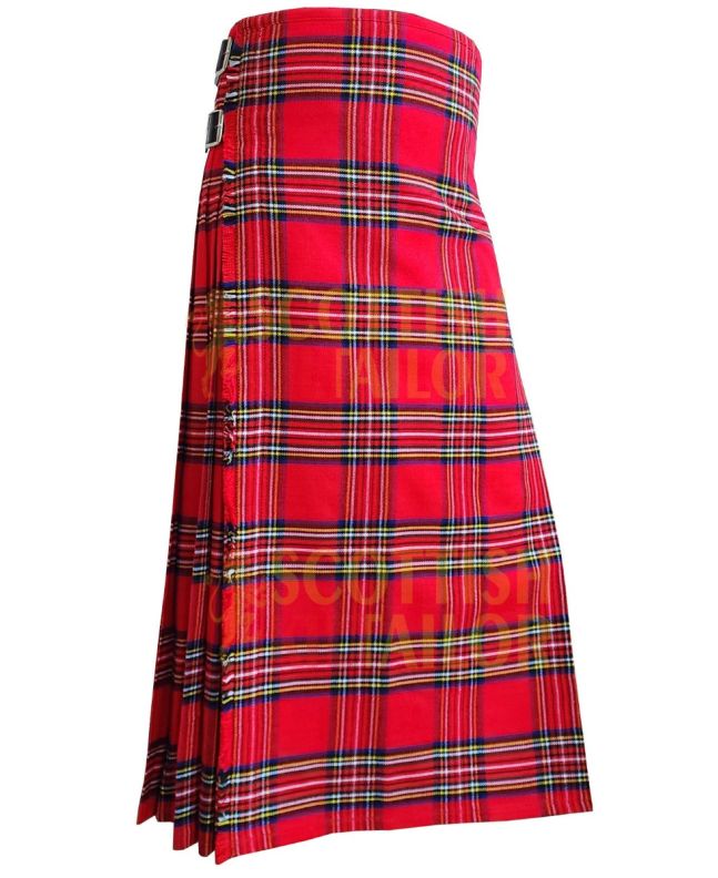 Royal Stewart Long Tartan Kilt, Red color for Male