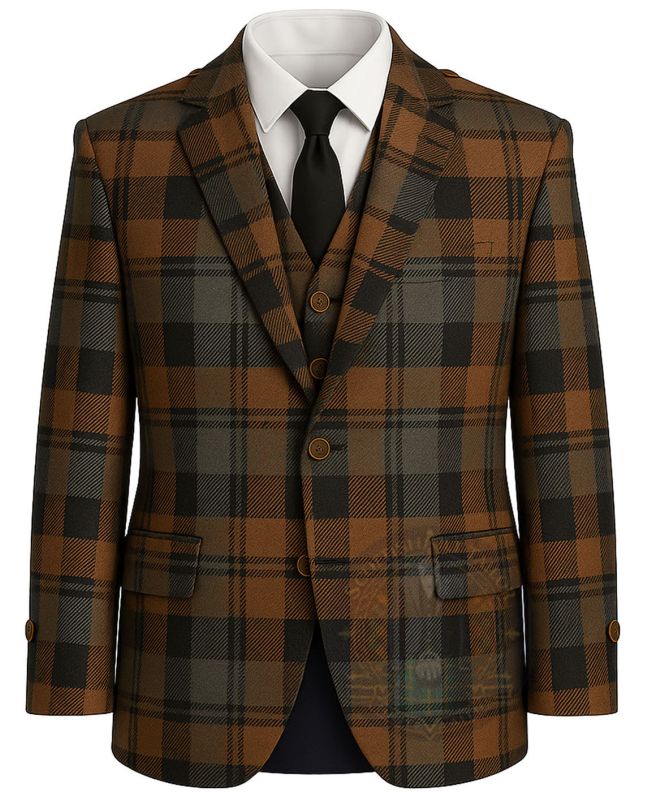 Scottish Heritage Tartan Jacket & Vest- Front Side